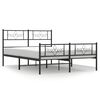vidaXL Metallbett ohne Matratze mit Fu&szlig;teil Schwarz 160x200 cm
