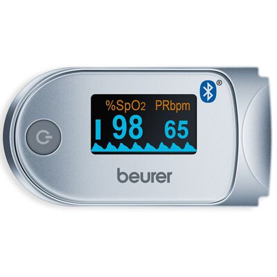Beurer Bluetooth Pulsoximeter PO 60 Weiß und Grau