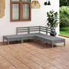 vidaXL 5-tlg. Garten-Lounge-Set Massivholz Kiefer Grau