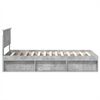 vidaXL Bettrahmen mit Kopfteil Beton Grau 75 x 190 cm Holzwerkstoff