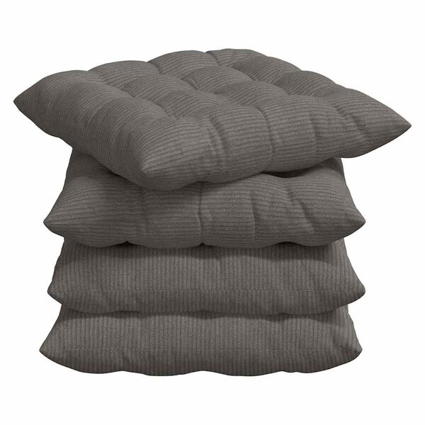 vidaXL Sitzkissen 4 pcs Hellgrau 40 x 40 x 6 cm Cordstoff