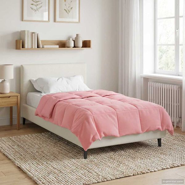 vidaXL Ganzjahresbettdecke Gepolstert Rosa 155 x 220 cm Mikrofaser