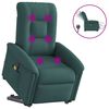 vidaXL Elektrischer Massagesessel mit Aufstehhilfe Dunkelgr&uuml;n Stoff