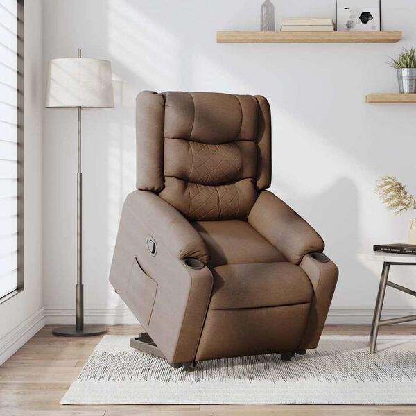 vidaXL Relaxsessel mit Aufstehhilfe Braun Stoff