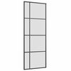 vidaXL Schiebet&uuml;r mit Beschlag Schwarz 76x205 cm ESG-Glas