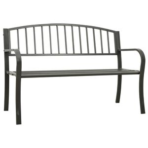 vidaXL Gartenbank Grau 120 cm Stahl