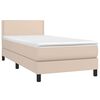 vidaXL Boxspringbett mit Matratze & LED Cappuccino-Braun 90x200cm