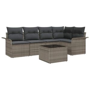 vidaXL Gartensofa-set mit Kissen 6 pcs Poly-Rattan