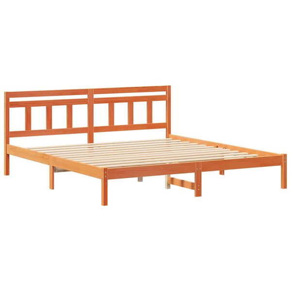 vidaXL Bettrahmen Braun 200 x 200 cm Massives Kiefernholz