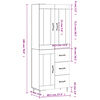 vidaXL Highboard R&auml;uchereiche 69,5x34x180 cm Holzwerkstoff