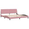 vidaXL Bettgestell mit LED ohne Matratze Rosa 200x200 cm Samt