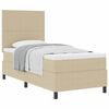 vidaXL Boxspringbett Hellgrau und Wei&szlig; 203 x 80 x 128 cm Cordstoff