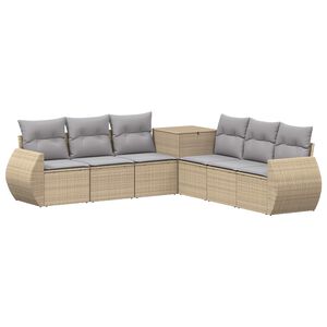 vidaXL Sofa Set 7 stk. Beige und Hellgrau 243 x 243 x 85 cm