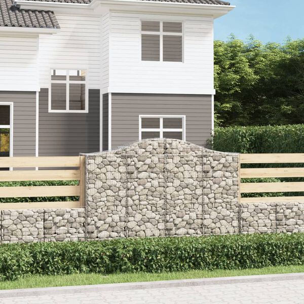 vidaXL Gabionen mit Hochbogen 50Stk. 200x50x140/160cm Verzinktes Eisen