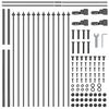 vidaXL Gartenzaun 7 pcs Grau 11,9 x 1,2 m Pulverbeschichteter Stahl