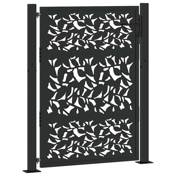 vidaXL Gartentor Schwarz 100x125 cm Stahlblatt-Design