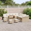 vidaXL Gartensofa-set mit Kissen 14 pcs Beige Poly-Rattan