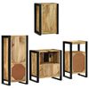 vidaXL Badezimmerm&ouml;bel-Set mit Regal 4 pcs Braun Massives Mangoholz