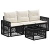 vidaXL Gartensofa-set 4 pcs Schwarz und Cremewei&szlig; Poly-Rattan