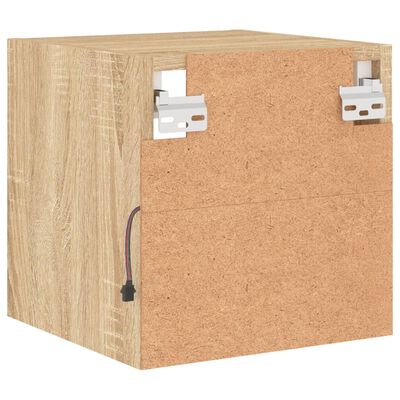 vidaXL TV-Wandschrank mit LED-Leuchten Sonoma-Eiche 30x28,5x30 cm