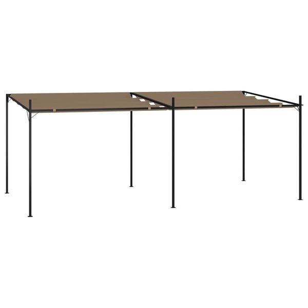 vidaXL Pavillon mit Ausziehbarem Dach 600x300x233 cm Taupe