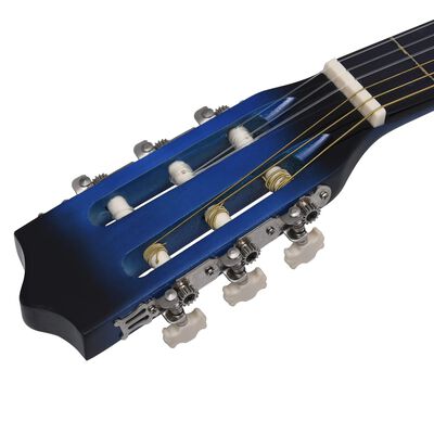 vidaXL 8-tlg. Klassische Gitarre Set für Anfänger Blau 1/2 34"