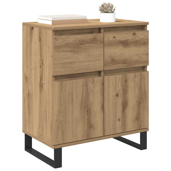 vidaXL Sideboard Artisan-Eiche 60 x 35 x 70 cm Verbundholz und Eisen