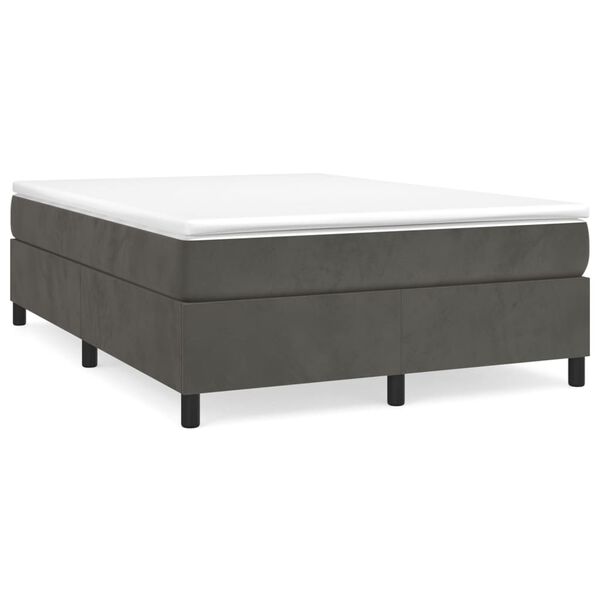 vidaXL Boxspringbettgestell Dunkelgrau 140x190 cm Samt