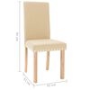 vidaXL Esszimmerst&uuml;hle 2 Stk. Creme Stoff