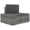 vidaXL Modulares 2-Sitzer-Sofa Poly Rattan Grau