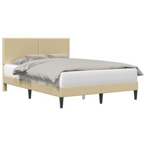 vidaXL Bettrahmen mit Kopfteil Hellgr&uuml;n-Grau 140 x 190 cm Cordstoff