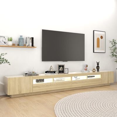 vidaXL TV-Schrank mit LED-Leuchten Sonoma-Eiche 300x35x40 cm