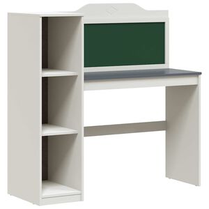 vidaXL Schreibtisch mit offener Ablage und Kreidetafel mit Regal ROROS