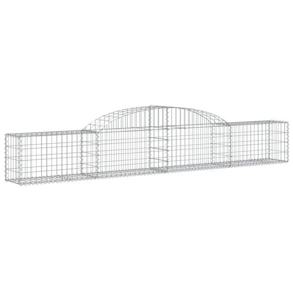 vidaXL Gabionen mit Hochbogen 30 Stk. 300x30x40/60 cm Verzinktes Eisen