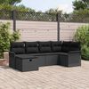 vidaXL Gartensofa-set mit Kissen 6 pcs Schwarz Poly-Rattan