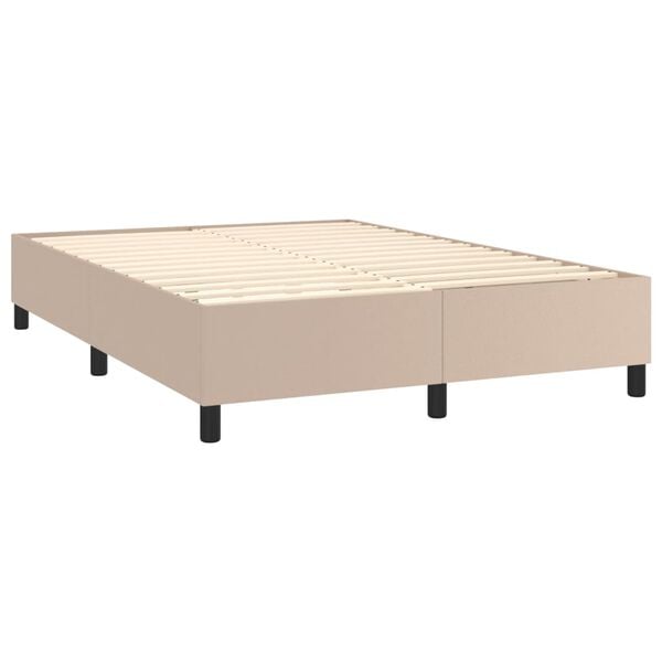vidaXL Boxspringbett Matratze Cappuccino-Braun 140x200cm Kunstleder