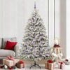 vidaXL K&uuml;nstlicher Weihnachtsbaum Gr&uuml;n und Wei&szlig; 210 cm PVC und Metall