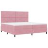 vidaXL LED Boxspringbett mit Matratze Rosa 200 x 200 cm Stoff