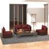 vidaXL 4-tlg. Garten-Lounge-Set mit Auflagen Poly Rattan Braun