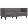 vidaXL 2-tlg. Chesterfield-Sofa-Set Grau Kunstleder