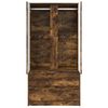 vidaXL Badezimmerschrank mit T&uuml;r Ger&auml;ucherte Eiche 79,5 x 49 x 156 cm