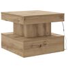 vidaXL Couchtisch mit LED-Leuchten Artisan-Eiche 50x50x40 cm