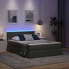 vidaXL Bett mit Stauraum und LED Dunkelgrau 140 x 200 cm Polyester