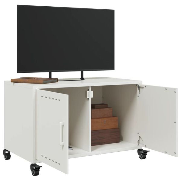vidaXL TV-Schrank Wei&szlig; 68x39x43,5 cm Kaltgewalzter Stahl
