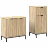 vidaXL Badezimmerm&ouml;bel-Set 2 pcs Sonoma-Eiche Sperrholz und Metall