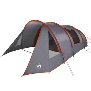 vidaXL Tunnelzelt f&uuml;r 5 Personen Grau und Orange 805 x 405 x 211 cm