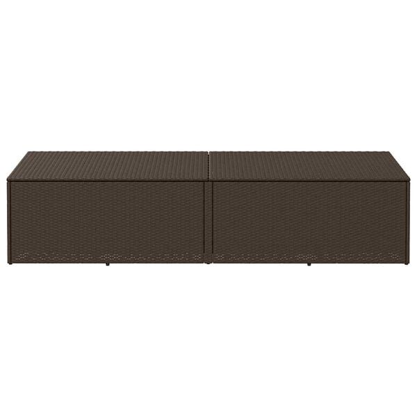 vidaXL Garten-Auflagenbox Braun 220x50x58 cm Poly Rattan