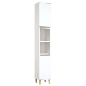 vidaXL Badschrank Wei&szlig; 30x30x190 cm Holzwerkstoff