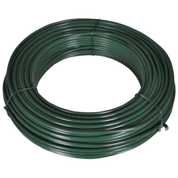 vidaXL Spanndraht 55 m 2,1/3,1 mm Stahl Gr&uuml;n