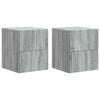 vidaXL Wandmontierter Nachttisch 2 Stk. Sonoma-Grau 33 x 34,5 x 40 cm